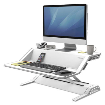 Fellowes® Lotus Sit-stands Workstation, 32.75" X 24.25" X 5.5" To 22.5", White freeshipping - TVN Wholesale